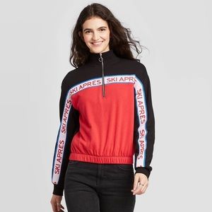 NWT Target Well Worn Ski Apres 3/4 Zip Sweatshirt